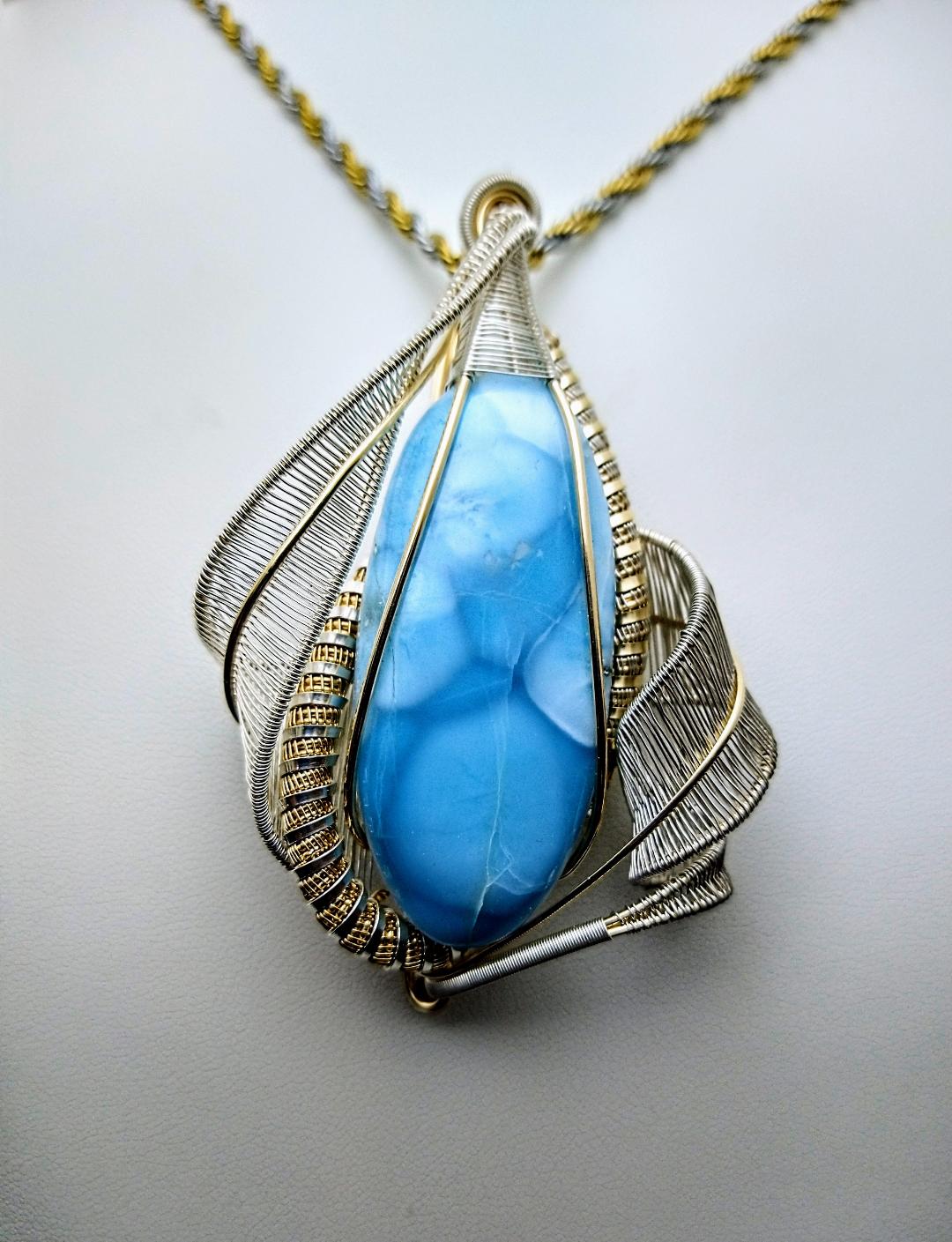 "Atlantean Heart" Larimar Amulet